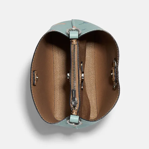 Túi Đeo Chéo Nữ Coach Mini Town Bucket Bag With Mystical Floral Print Màu Xanh Lam