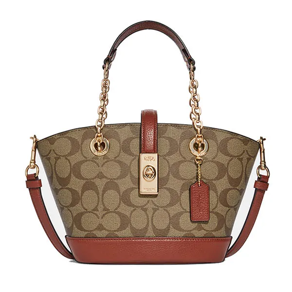 Túi Xách Tay Coach Lane Bucket Bag Màu Nâu Cam