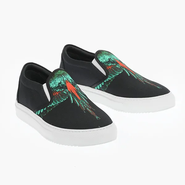 Giày Slip On Marcelo Burlon CMIA015R20FAB001155 Màu Đen Cánh Xanh Lá