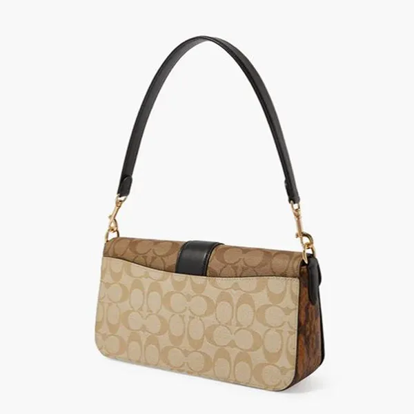 Túi Đeo Vai Coach Georgie Shoulder Bag Màu Kaki/Đen