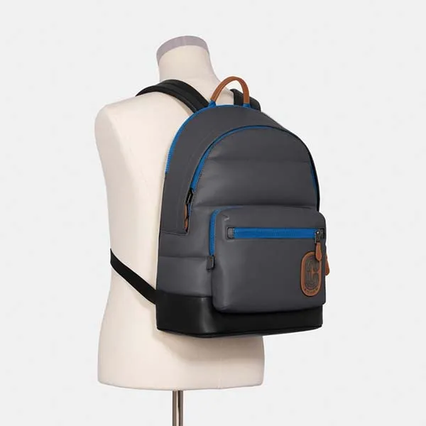 Balo Nam Coach West Backpack With Quilting Màu Xám Đen - Túi xách - Vua Hàng Hiệu