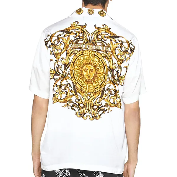 Áo Sơ Mi Versace Jeans Couture Men's Shirt With Maxi Print On The Back White 72GAL2BB NS097 G03 Màu Trắng Size 46