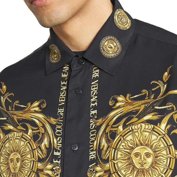 Áo Sơ Mi Versace Jeans Couture Reg Panel Baroque Sun 72GAL2RB NS096 Màu Đen