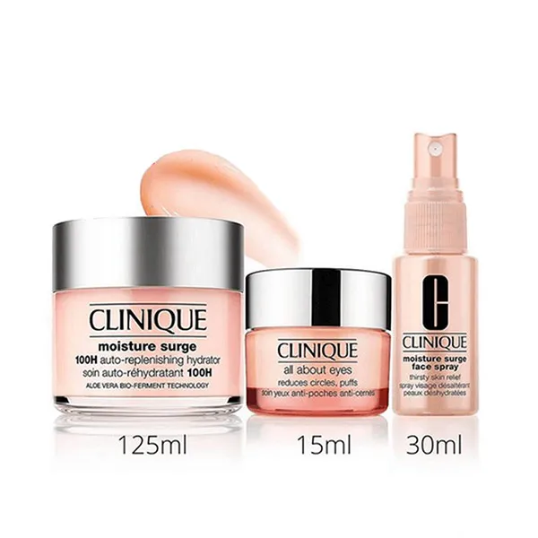 Bộ Dưỡng Da Clinique Moisture Surge 100H Self Repairing Moisturizing Gel Set 3 Món