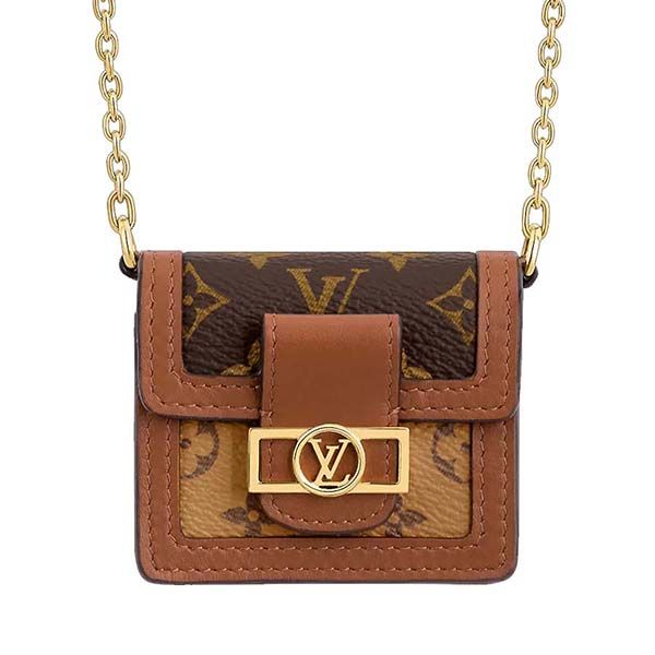 Túi Đeo Chéo Nữ Louis Vuitton LV Dauphine Micro Bag For Earphones M80250 Màu Nâu - 1