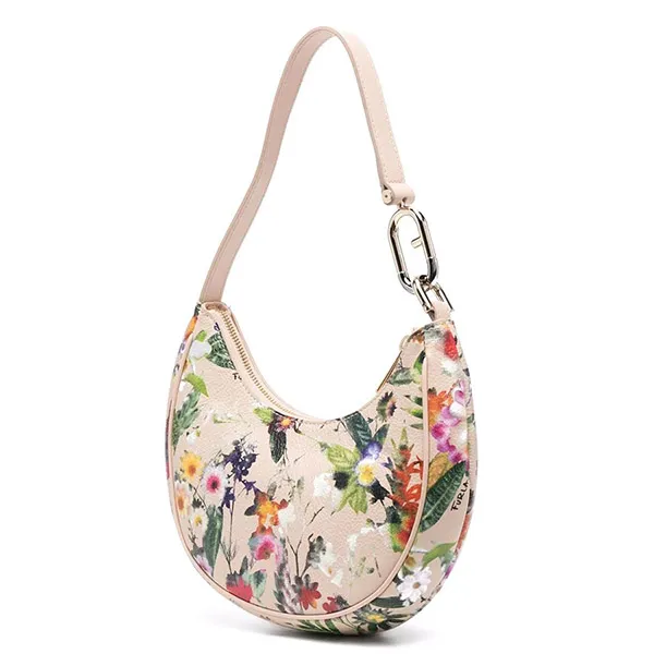 Túi Đeo Vai Nữ Furla Primavera Shoulder Bag Màu Kem Họa Tiết