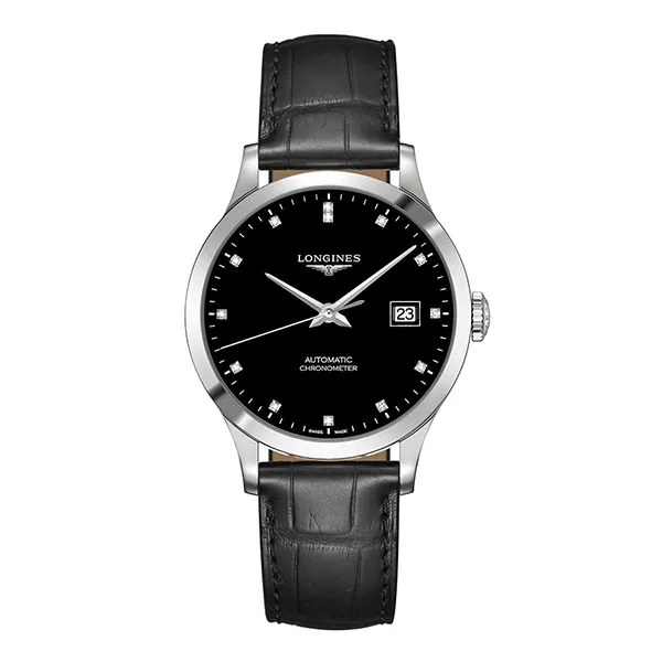 Đồng Hồ Nam Longines Record L2.820.4.57.2 Watch 38.5mm Màu Đen
