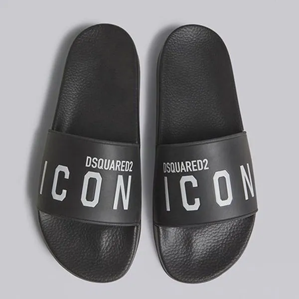 Dép Nam Dsquared2 Icon Slides In Black Màu Đen Size 40 - Dép - Vua Hàng Hiệu