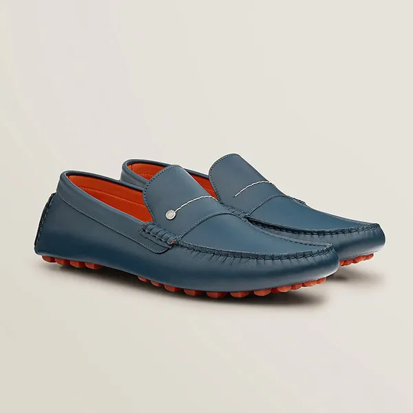 Giày Lười Hermès Mocca Enzo Loafer Màu Xanh Navy Size 41.5 N-LV