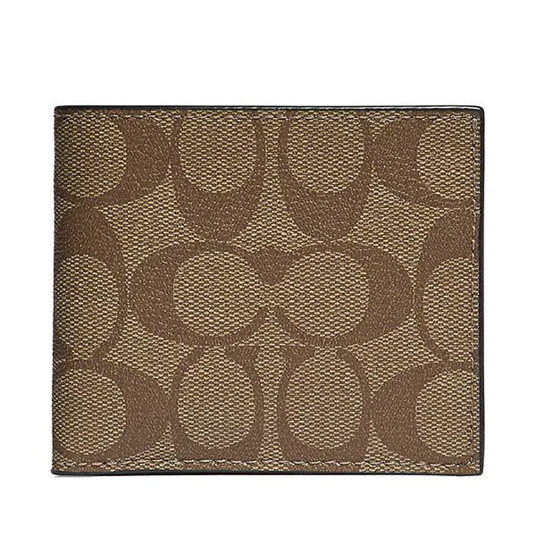 Ví Nam Coach ID Billfold Wallet In Signature Canvas Màu Nâu - Túi xách - Vua Hàng Hiệu
