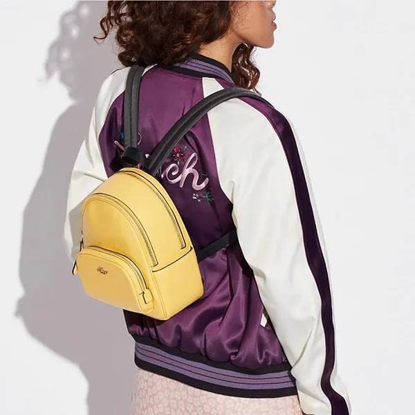 Balo Coach Mini Court Yellow Leather Backpack C8603 Màu Vàng - Túi xách - Vua Hàng Hiệu