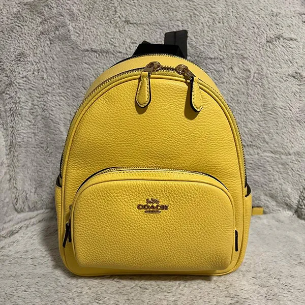 Balo Coach Mini Court Yellow Leather Backpack C8603 Màu Vàng - Túi xách - Vua Hàng Hiệu