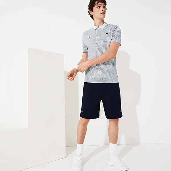 Áo Polo Lacoste Men's Sport Roland Garros Print Cotton Polo Shirt PH3634-YN7 Màu Trắng Kẻ Size M - Thời trang - Vua Hàng Hiệu