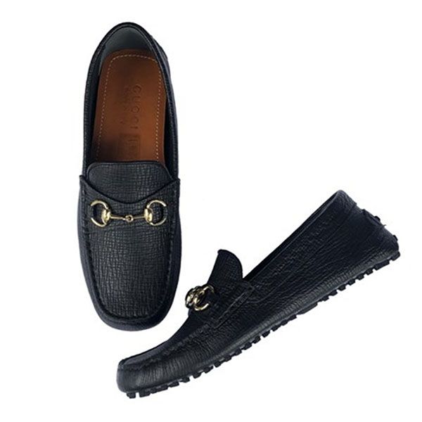 Giày Lười Gucci Mocca Black Đen Sần Xích Vàng Size 41.5 - 2