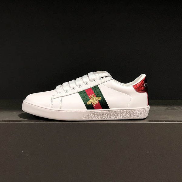 Giày Gucci Ace Embroidered Sneaker White Leather With Bee Màu Trắng Size 37 - 4