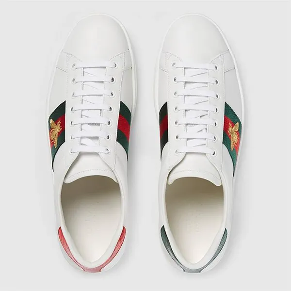 Giày Gucci Ace Embroidered Sneaker White Leather With Bee Màu Trắng Size 39 - 3