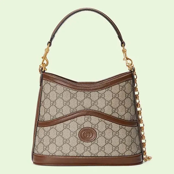 Túi Xách Gucci Large Shoulder Bag With Interlocking G Màu Nâu - Túi xách - Vua Hàng Hiệu