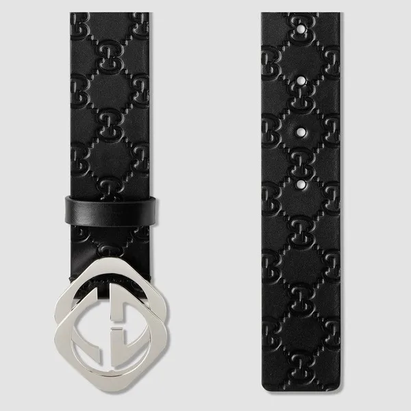 Thắt Lưng Gucci Ssima Belt With Square G Màu Đen Bản 3.8cm Size 85 - Thắt lưng - Vua Hàng Hiệu