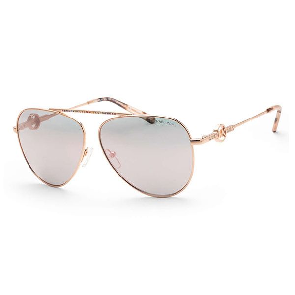 Michael Kors Kona Silver Aviator Ladies Sunglasses MK1089 11086G 59