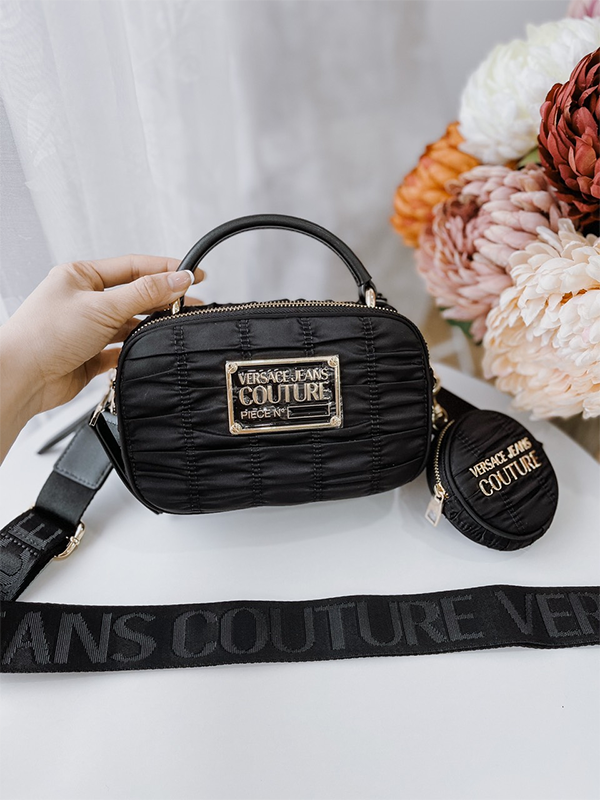 Túi Xách Versace Jeans Couture Crunchy Crossbody Bag Nylon Black Màu Đen - 3