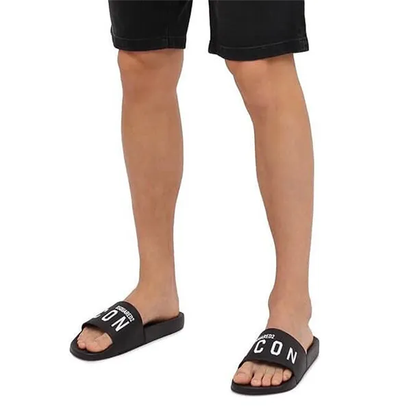 Dép Nam Dsquared2 Icon Slides In Black Màu Đen Size 40 - Dép - Vua Hàng Hiệu