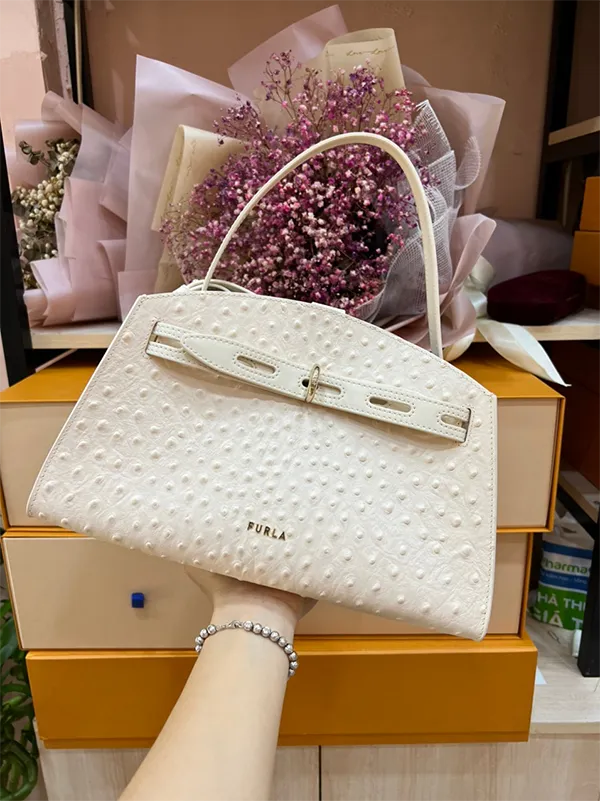 Túi Xách Furla Margherita Top Handle M Pergamena White Màu Trắng