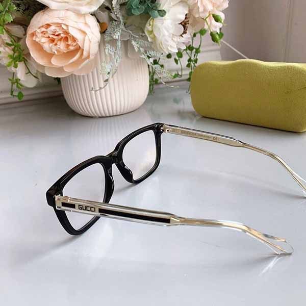 Kính Mắt Cận Gucci Black Plastic Rectangle Eyeglasses GG0560O-001 53mm Màu Đen - 4