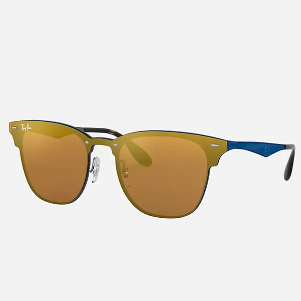 Kính Mát Rayban Blaze Clubmaster Blue Dark Orange Mirror RB3576N 90377J 47-27 Màu Cam