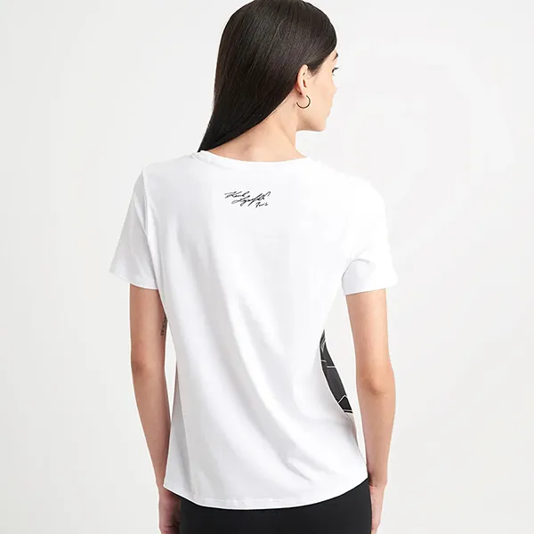 Áo Phông Karl Lagerfeld Tie Emoji Logo Tee L1WHF037 Màu Trắng