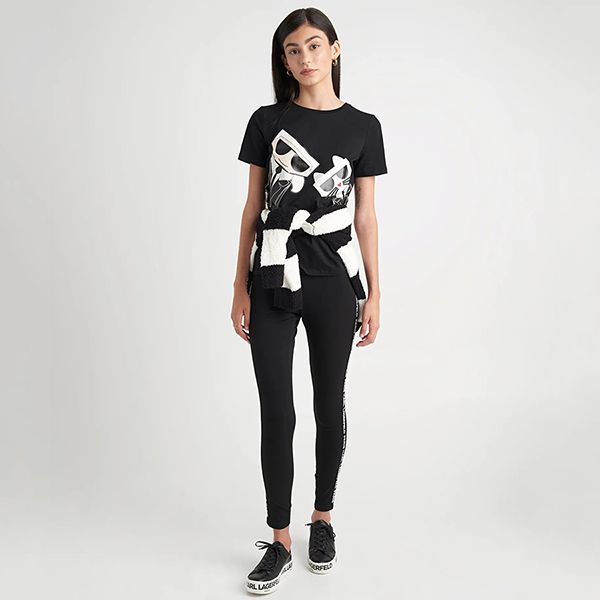 Áo Phông Karl Lagerfeld Tie Emoji Logo Tee L1WHF037 Màu Đen - 5
