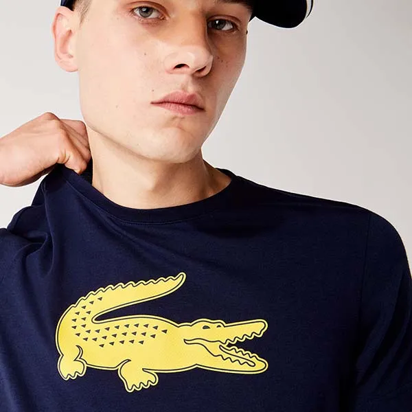 Áo Phông Lacoste Sport 3D Print Crocodile Breathable T-shirt Màu Xanh Navy Size S