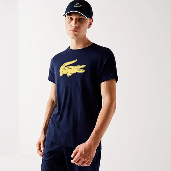 Áo Phông Lacoste Sport 3D Print Crocodile Breathable T-shirt Màu Xanh Navy Size S