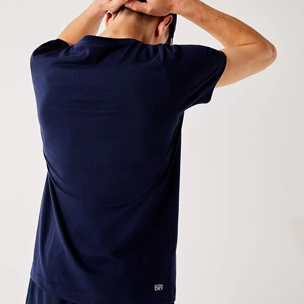 Áo Phông Lacoste Sport 3D Print Crocodile Breathable T-shirt Màu Xanh Navy Size S