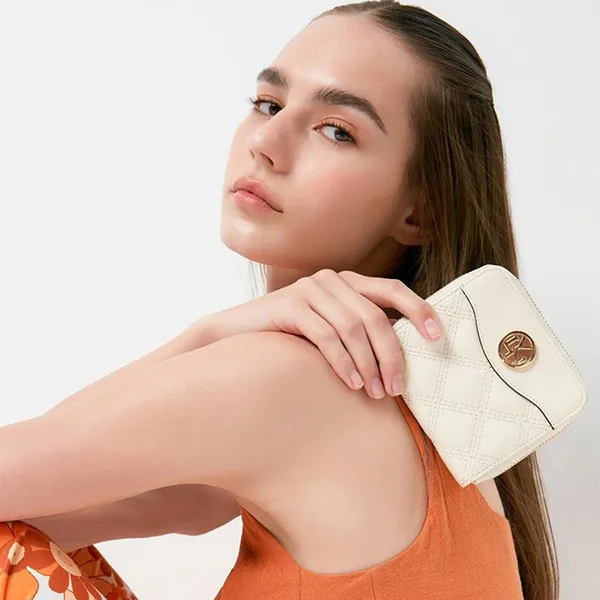 Ví Lyn Harper Zip Short Handbags LL22CWF061 Màu Trắng