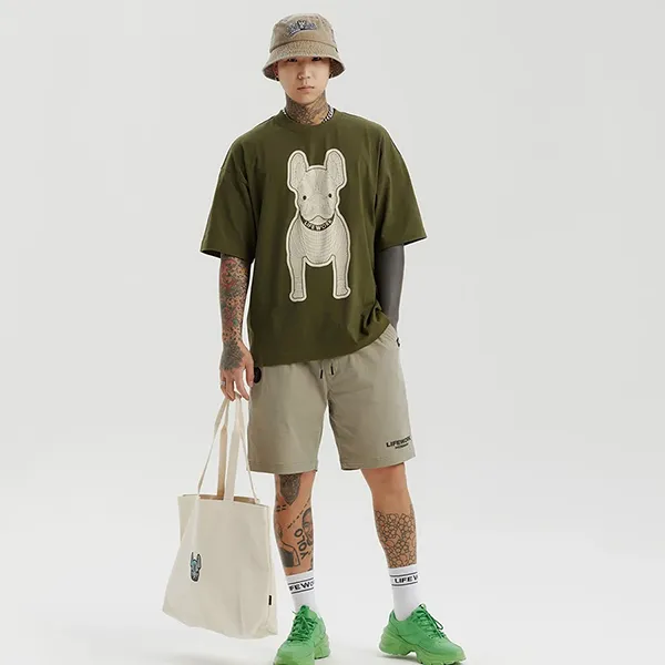 Áo Phông LifeWork Silket Racket Green Short - Tshirt LW215TS982 Màu Xanh Rêu Size S - Thời trang - Vua Hàng Hiệu