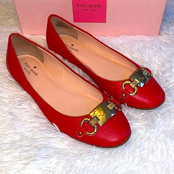 Giày Bệt Kate Spade New York Phoebe Ballet Màu Đỏ Size 38.5 - 1