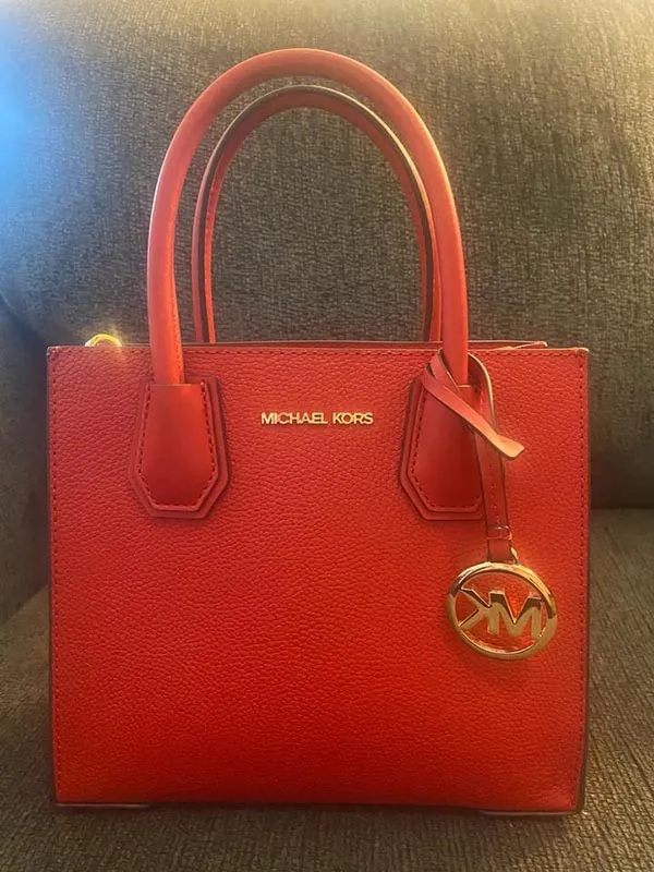 Túi Xách Michael Kors MK Flame Red Leather Cross Body Bag Màu Đỏ