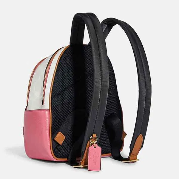 Balo Coach Mini Court Backpack In Signature Canvas With Butterfly Màu Hồng Trắng - Túi xách - Vua Hàng Hiệu