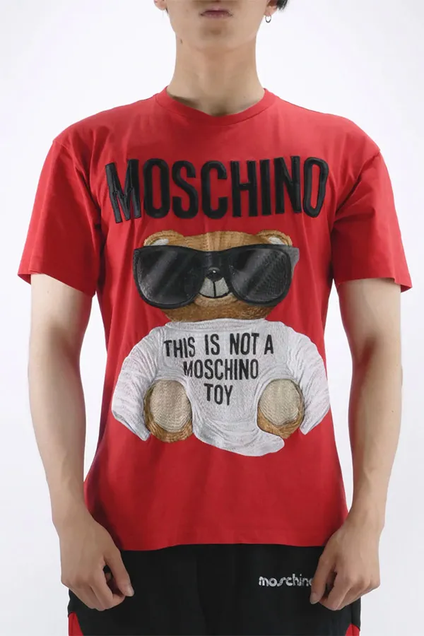 Áo Phông Moschino Micro Teddy Bear T-Shirt Red Màu Đỏ - Thời trang - Vua Hàng Hiệu