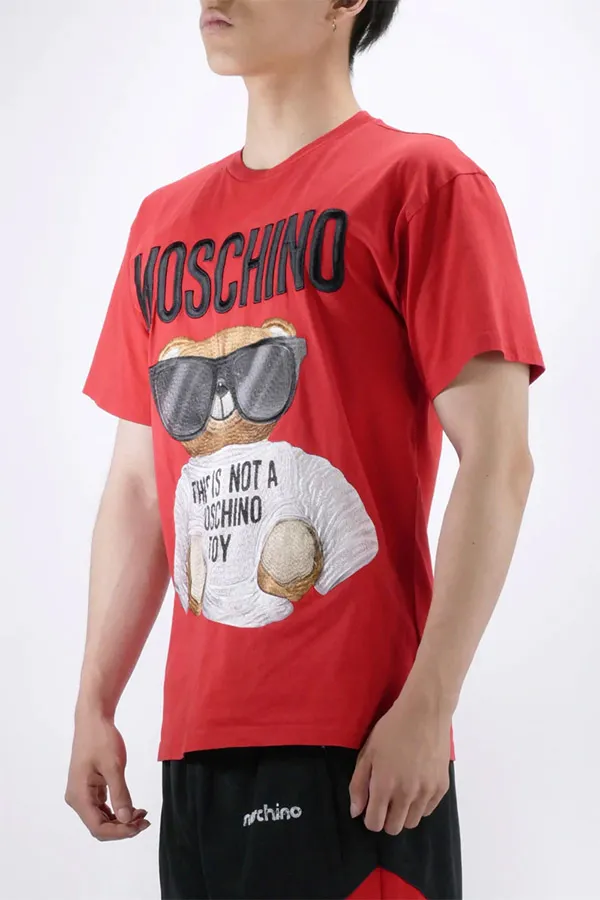 Áo Phông Moschino Micro Teddy Bear T-Shirt Red Màu Đỏ - Thời trang - Vua Hàng Hiệu