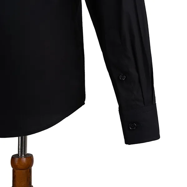 Áo Sơ Mi Burberry Logo Detail Stretch Cotton Poplin Shirt 8021845 Màu Đen Size M