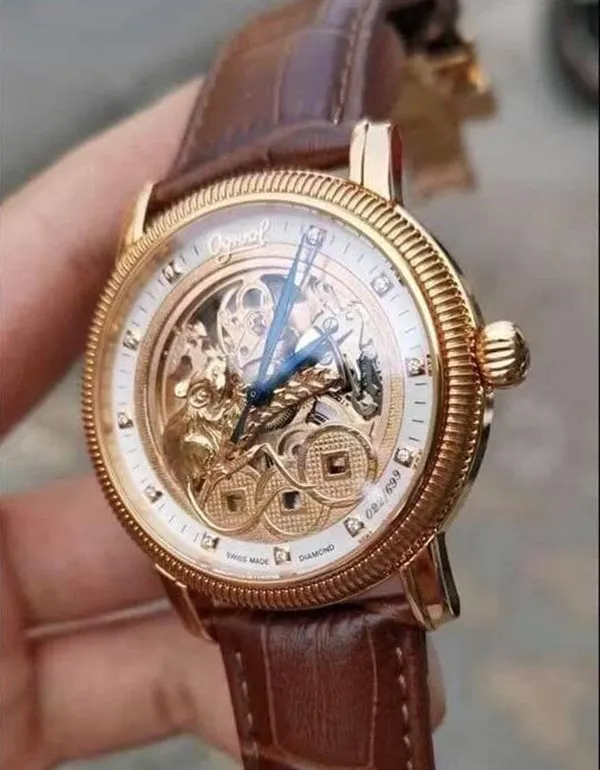 Đồng Hồ Nam Ogival 358.51AGR-GL Chuột Vàng Kim Tiền Dây Da - Đồng hồ - Vua Hàng Hiệu