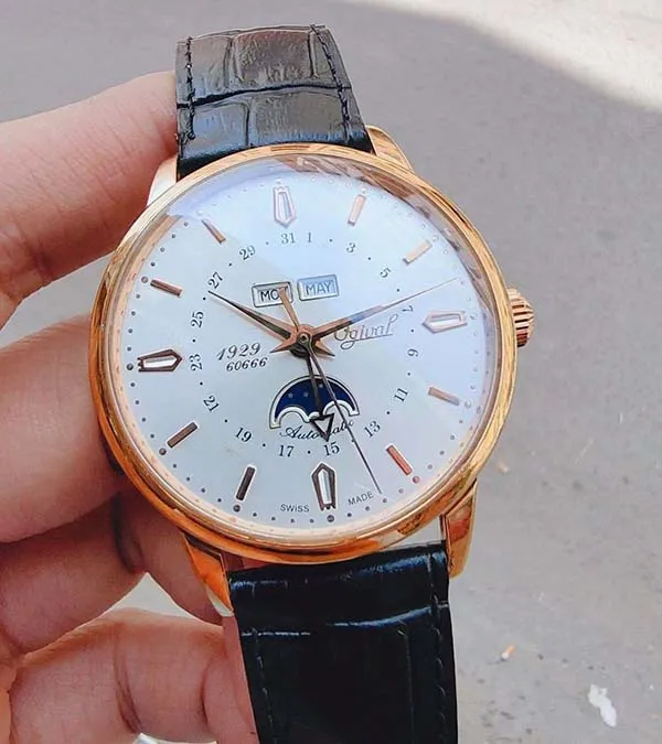 Đồng Hồ Nam Ogival OG1929-90AGR-GL Dây Da Màu Trắng Vàng - Đồng hồ - Vua Hàng Hiệu