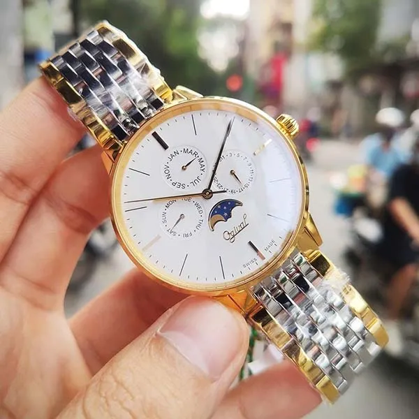 Đồng Hồ Nam Ogival OG1930-6MSR T Moon Pharse Demi Vàng - Bạc - Đồng hồ - Vua Hàng Hiệu
