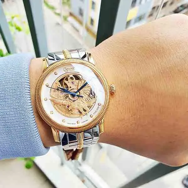 Đồng Hồ Nam Ogival OG358.31AGSR-T Đại Bàng Tung Cánh Demi Vàng Gold - Bạc