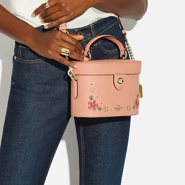 Túi Đeo Chéo Coach Kay Crossbody With Floral Whipstitch Màu Hồng Cam - Túi xách - Vua Hàng Hiệu