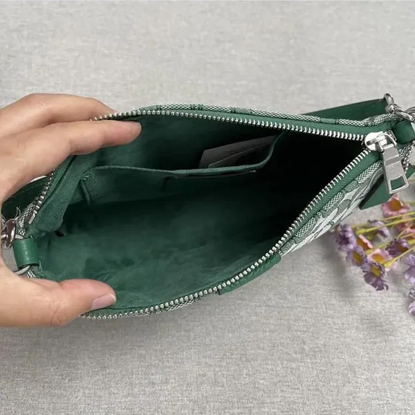 Túi Đeo Vai Coach Original Lonnie Baguette In Signature Jacquard C8306 Màu Xanh Green