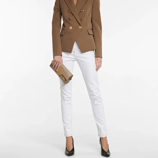 Túi Đeo Chéo Balmain B-Buzz 23 Croc-Effect Leather Crossbody Bag Màu Vàng Gold