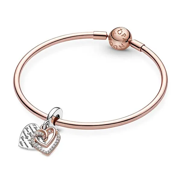 Hạt Vòng Charm Pandora Entwined Hearts Double Dangle 781062C01 Màu Bạc Phối Vàng Hồng - Trang sức - Vua Hàng Hiệu