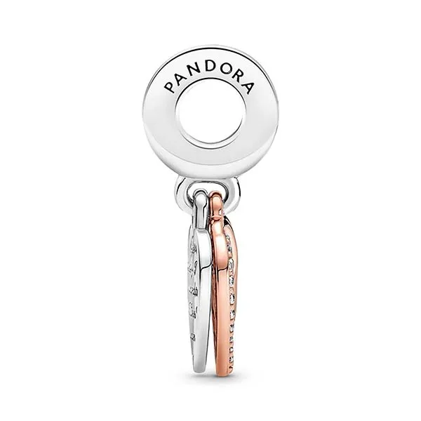 Hạt Vòng Charm Pandora Entwined Hearts Double Dangle 781062C01 Màu Bạc Phối Vàng Hồng - Trang sức - Vua Hàng Hiệu